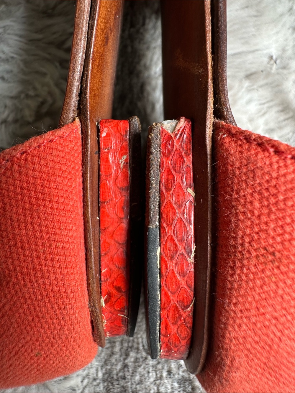 Alexandre Birman Coral Canvas & Python Leather Braided Flat Sandals 6.5 - Picture 5 of 9